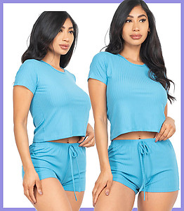 CP Crop Top Sets Aqua