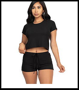 CP Crop Top Sets Black