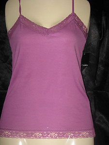 Lace Trim Adjustable Camisole Mauve