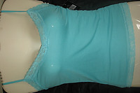 Lace Trim Adjustable Camisole Sky Blue