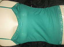 Lace Trim Adjustable Camisole Forrest Green