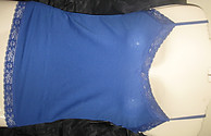 Lace Trim Adjustable Camisole Royal Blue