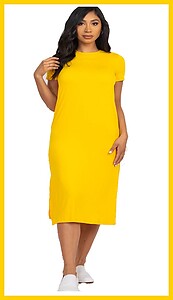 Yellow Long Side Split Long Dress