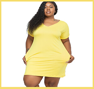 Yellow Side pocket mini dress