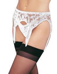 Lace Garter Belt Plus White