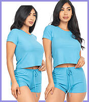 CP Crop Top Sets Aqua