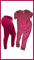 Burgundy Jogger Pant Set Plus