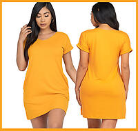 Gold Rust Side pocket mini dress