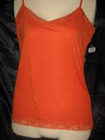 Lace Trim Adjustable Camisole Orange