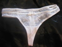 White Lace Floral Thong