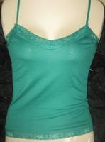 Lace Trim Adjustable Camisole Forrest Green