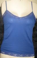 Lace Trim Adjustable Camisole Royal Blue