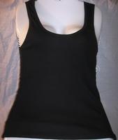 Solid Ribbed Tank Top Black
