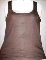 Solid Ribbed Tank Top Brown