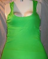 Solid Ribbed Tank Top Lime Green