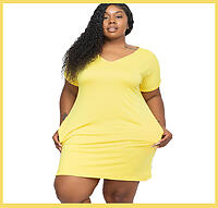 Yellow Side pocket mini dress